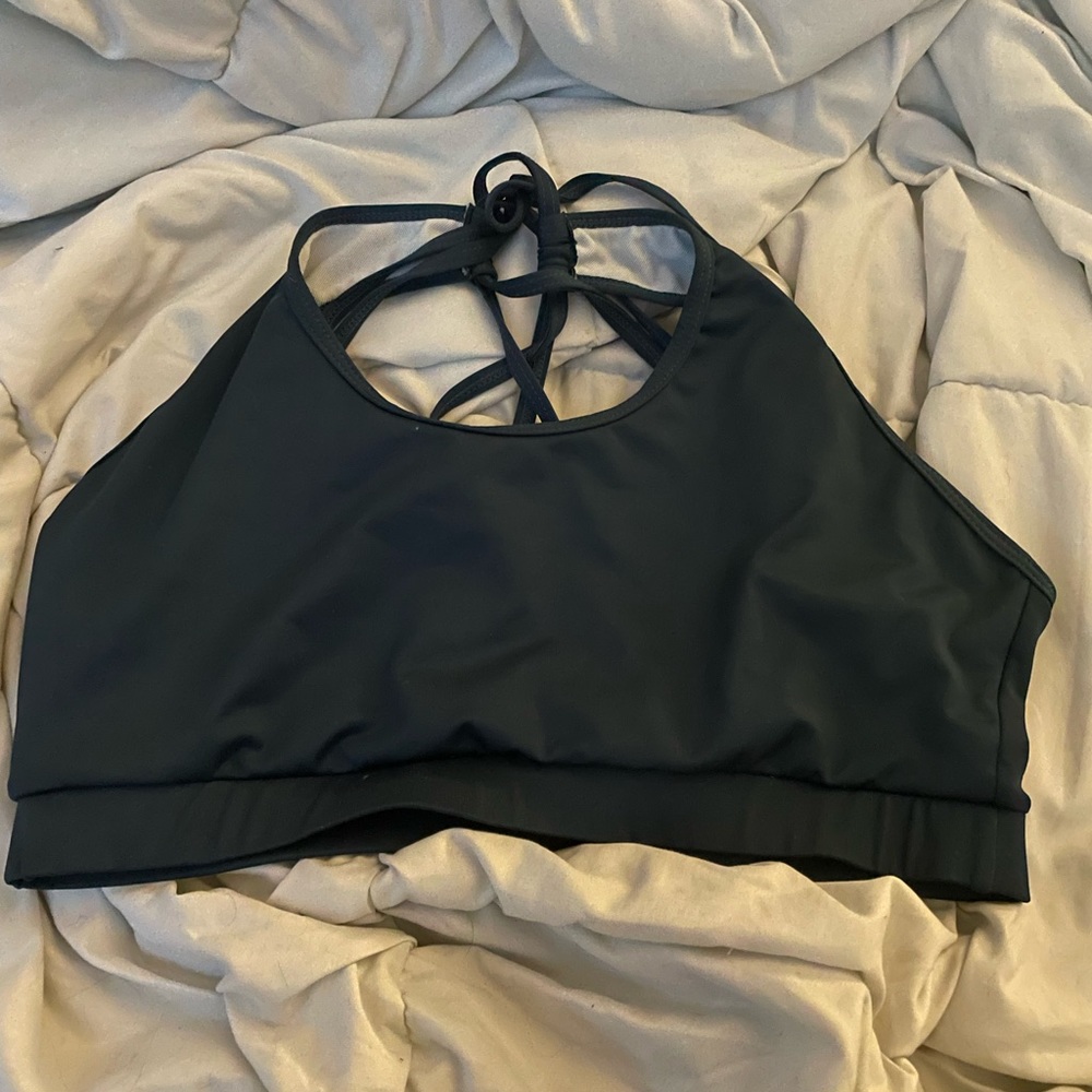 blue sports bra